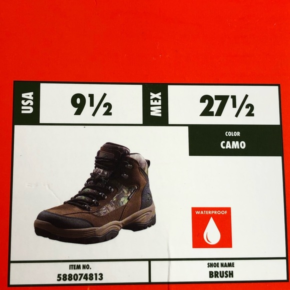 NWT Ozark Trail Men’s Brush Ankle High Waterproof Camo Mid Hiking Boots - Picture 7 of 16